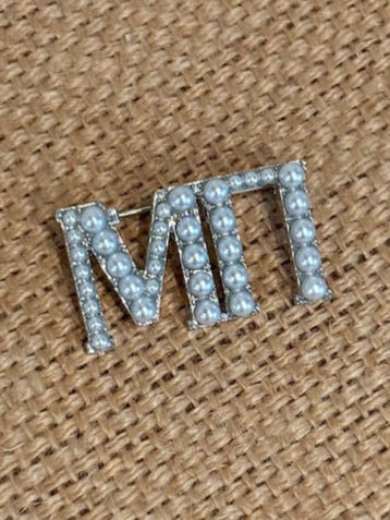 Mu Pi Pearl Brooch