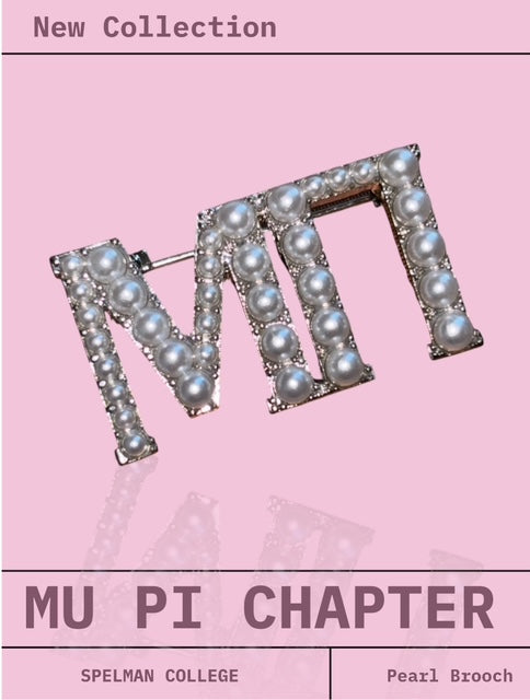 Mu Pi Pearl Brooch
